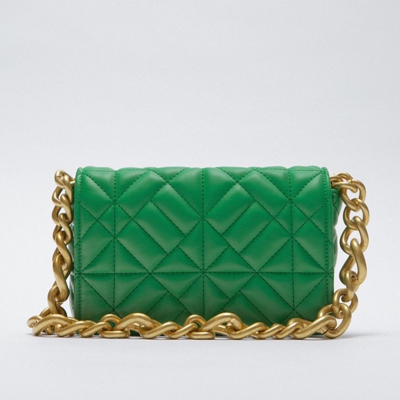 ZARA Quilted Midi Shoulder Bag with Chain - Picture 3 of 10
